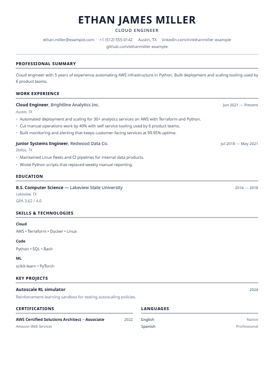 Basic ATS Clean resume template